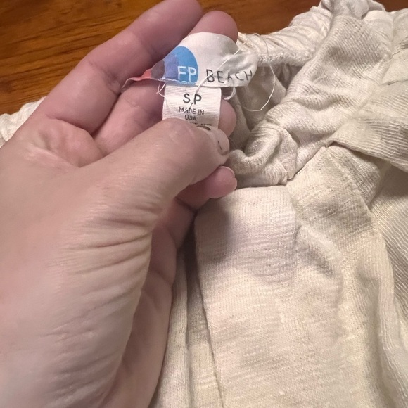 Free People Beach Small Womens light tan oatmeal high rise joggers pockets - Picture 3 of 5